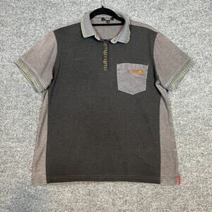 McDonalds Uniform Shirt Mens Large Gray Employee Timeless Elements Stretch